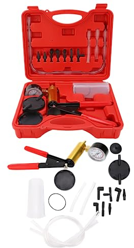 Brake Bleeder Kit,Hand Vacuum Pump Rebuild Kit Hand Held Brake Bleeder Tester Set Bleed Kit Vacuum Pump Fluid Tool with Gauge Adapter for Car Motorbike Motorcycle Diagnosis