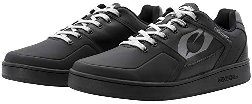 O'NEAL | Mountainbike-Schuhe | MTB Downhill Freeride | Gleichgewicht zwischen Grip & Fußrepositionierung, Waben-Sohle | Pinned Flat Pedal Shoe Edition TBS | Erwachsene | Schwarz Grau | Größe 41