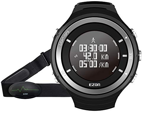 EZON Heart Rate Monitor Sport Fitness Watch Bluetooth GPS Tracker Pedometer Altimeter Barometer Wristwatch With Chest Strap T033