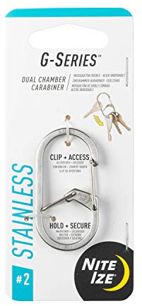 NIte Ize Mousqueton double pour adulte G-Series - Argenté - Taille 2
