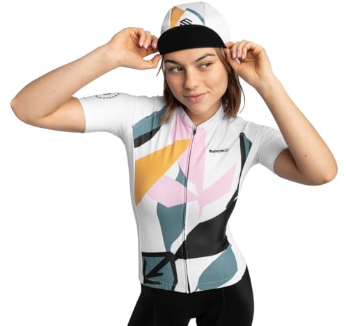 SIROKO - Radtrikot für Damen M2 Pinerolo - S - Weiß/Kühles Grün/Bubblegum Pink