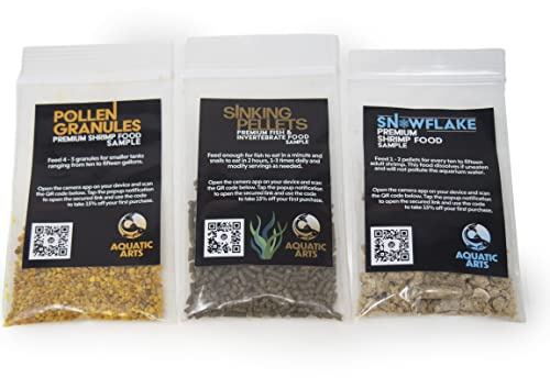 Aquatic Arts Freshwater Live Shrimp Food Variety Pack, Live Shrimp Freshwater Aquarium Food, Cherry Shrimp Food, Shrimp Food Aquarium Freshwater, Organic Bee Pollen Granules Shrimp Tank Accessories