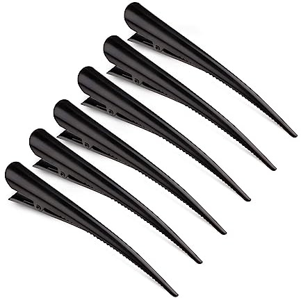 Fermagli per Capelli di Metallo,6Pcs Antiscivolo Coccodrillo Clip Pinze per Capelli Professionali per Parrucchiere Sezionamento per DonneCoccodrillo Pinza in Metallo,Clip per lo Styling Antiscivolo