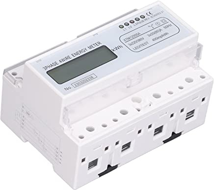 3-Phasen-Stromverbrauchsmonitor, Stromzähler, 7-stelliger LCD-Stromverbrauchsmonitor, 35-mm-DIN-Schienenmontage, 3-Phasen-4-Draht-Strom, Multi-Tester (3x20(80) A)