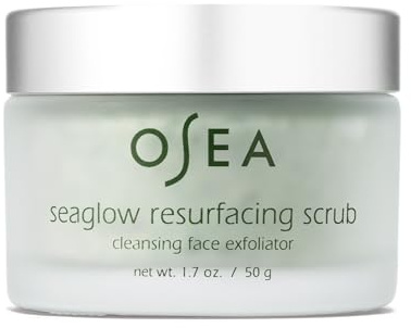 OSEA Seaglow Resurfacing Face Cleanser and Scrub 1.7 oz - 2-in1- For All Skin Types - Facial Exfoliator and Cleanser - Clean Beauty - Vegan Skincare
