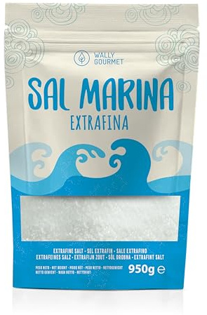 Sal Marina 100% Natural - Sal Mineral de Mar, Ecológica, de Alta Pureza, Perfecta para Cocina - Sal Marina Premium. Sal de Mar Natural Origen: España. Sal (950g (Pack de 1), Extra-Fina)