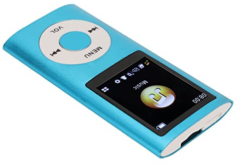 Fydun MP3 Player Stylish Multifunctional Lossless Sound Slim 1.8 Inch LCD Sn Portable MP3 Music Player for Families (Blue)