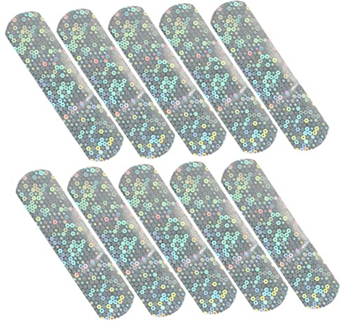 Healeved 10 Tiras Adhesivas de Purpurina de Pe Diseño Brillante y Práctico para Niños y Cuidado de Heridas Vendajes Portátiles en Festivales para Uso Diario
