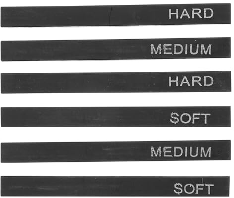BUTIFULSIC Palitos de Carbón Cuadrados para Dibujo, Set de 6 Barras Comprimidas Blandas, Medias y Duras, Materiales de Dibujo Profesional, Papelería para Estudiantes y Artistas, Uso