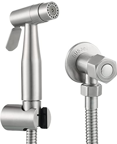CIENCIA Hand Held Bidet Sprayer Stainless Steel Sprayer Shattaf - Complete Bidet Set for Toilet, Hand Bidet Sprayer for Toilet, WS024AF6