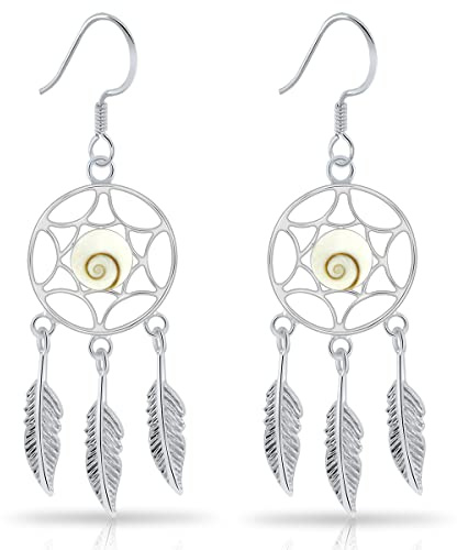 PLANETYS - 925 Sterling Silber Ohrringe Dreamcatcher Traumfänger Auge des Heilige Lucie - Santa Lucia - Oeil de Sainte Lucie - Shiva Eye