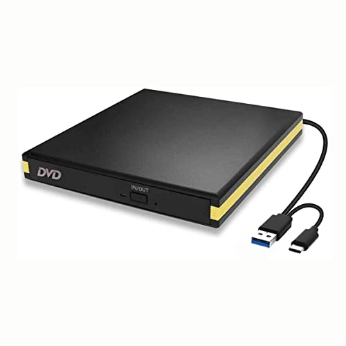 BEVA USB 3.0 External DVD Drive, Portable CD DVD Drive Player External CD Burner Reader Writer Disk Drive for Laptop Desktop MacBook Mac OS Windows 10 8 7 XP Vista