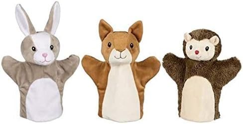 Goki - Handpuppen Eichhörnchen, Kaninchen und Igel – Stoff – 50961