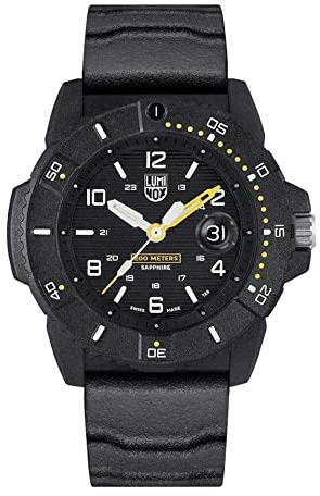 Luminox Navy Seal XS.3601 Herrenuhr 45mm - Taucheruhr in Schwarz mit Datumsanzeige 200m wasserdicht Saphirglas