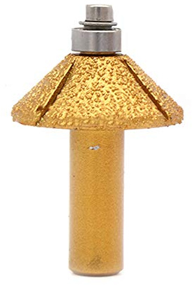BE-TOOL Galvanisierter Diamant-Stein-Marmor-Schleifkanten-Frässtift, 1,27 cm (1/2 Zoll) Schaft, Holzbearbeitungsfräser für Marmor Granit (1 Stück, 14)