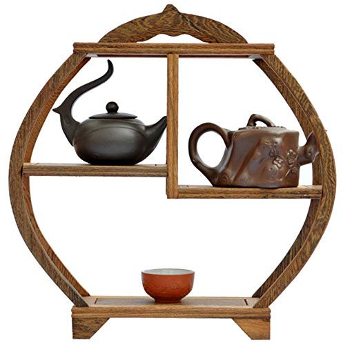 ZWJABYY Carving Handwerk Rack-Antiker Ausstellungsstand-Setzkasten Holz- Ausstellungsstand Handwerk-Blumenpflanzen Pot Rack für Home Office Desk Shop Dekoration.