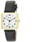 Ravel Women's Classic Square Everyday Watch with Clear Numbers - Black/Gold Tone