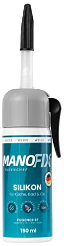 Manofix Fugenchef Silikon für Küche, Bad & Co. im Spender, 150ml, weiß