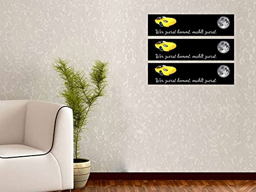 3er Magnet Tafelfolie Set | magnetisch & selbstklebend | Magnetstreifen Magnetband | Haftgrund für Magnete beschreibbar mit Kreide & Kreidestift | Farbe:schwarz (3 Stk.| 10x40cm)