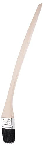 sourcing map Courbé Radiateur Peinture Brosse 17 Longueur 2 Largeur Poils avec Long Bois Poignée pour Mur Traitment Noir