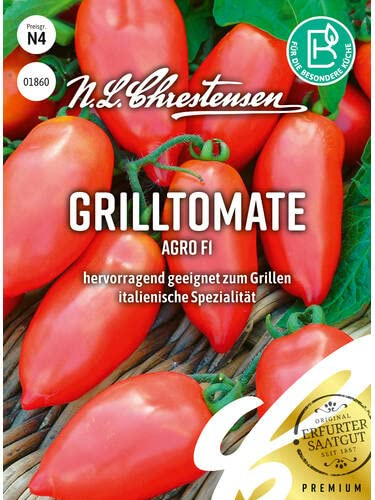 Grilltomate Agro, F1 Samen | Italienische Sorte, San-Marzano-Typ, Pflaumenförmig, Sehr aromatisch, Gut lagerfähig