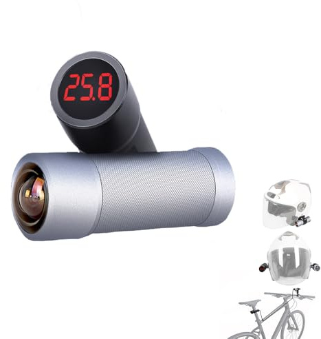 VSYSTO WiFi 4K Bicycle Camera with Temperature Display, Waterproof WDR 170 Degree Wide Angle Motorcycle Bike Helmet Dash Cam Action Camera, Loop Recording, G-sensor