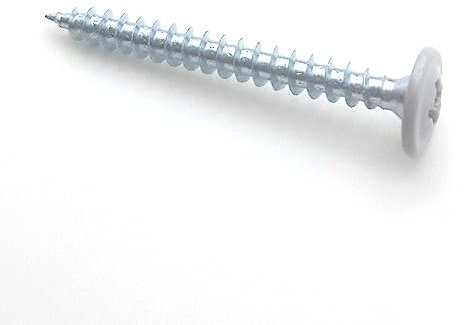 Vis bois pour parois arrière 4x40 mm RAL 9006 aluminium blanc tête large Zn par 50