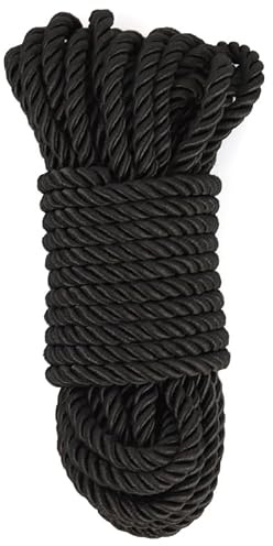 Diversual Cuerda Bondage, Algodón y Poliéster, Muy Suave y Resistente (Negro) (10 metros)