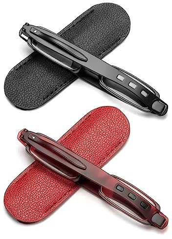 VEVESMUNDO Blaulichtfilter Lesebrille mit etui Schmal Kompakt Mini Kleine Faltbrille Lesehilfe für unterwegs +1.0,+1.5,+2.0,+2.5,+3.0,+3.5,4.0