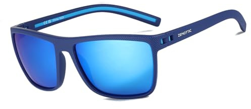 ZENOTTIC Occhiali da sole polarizzati uomo leggero TR90 montatura UV400 protezione occhiali da sole quadrati