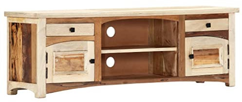 WHOPBXGAD fernsehschrank,tv Bank,tv Tisch,tv tableTV-Schrank 120x30x40 cm Altholz Massivtv Cabinet,lowboard weiß,tv Schrank Weiss,
