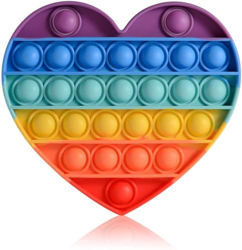 Ranzah Pop Fidget leksak, hjärta, push pop bubbla sensorisk leksak för barn och vuxna, resor poppet leksak för gåvor och fester, ADHD stress och ångestlindrande leksak, klämleksak för småbarnsleksak