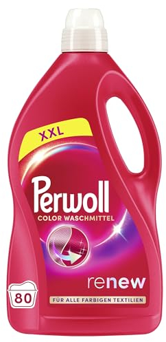 Perwoll Color Waschmittel (80 Waschladungen), Feinwaschmittel reinigt sanft und erneuert Farben und Fasern, für alle farbigen Textilien, Color Waschmittel mit Dreifach-Renew-Technologie
