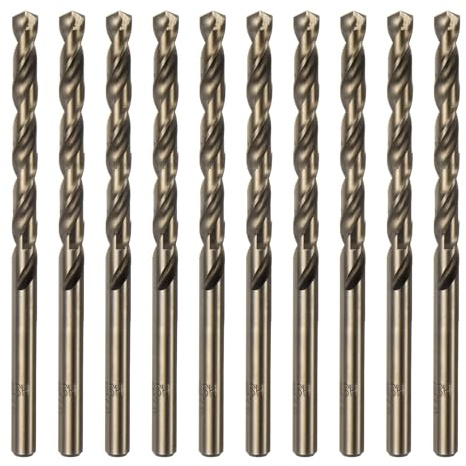 QUARKZMAN 10 Stück Metallbohrer 5 mm M35 HSS Cobalt Spiralbohrer Werkzeug | für Edelstahl, Kupfer, Holz, Kunststoff und andere harte Materialien