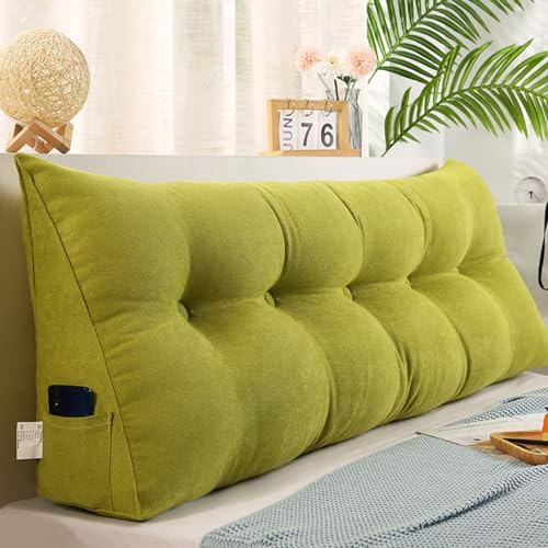 ZF YLYH Rückenkissen Abnehmbar Dreieckiges Lendenkissen für Bett Sofa | Bücherkissen Rückenlehne Kissen Rückenpolster mit Tasche Ergonomischer Dreieckskissen Keilkissen Waschbarer Kissenbezug