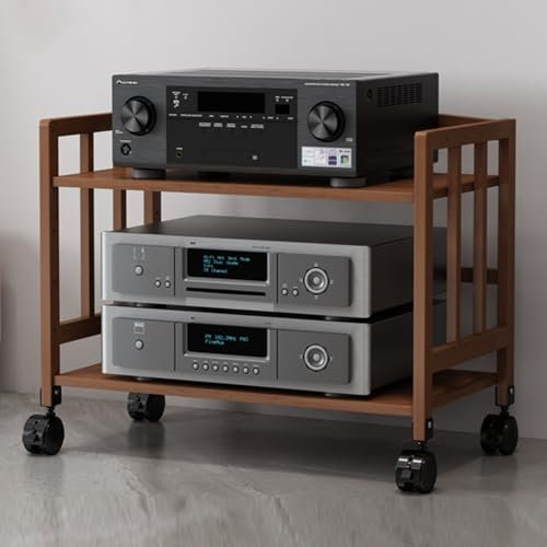 Hifi rack Dvd regal Plattenspieler regal HiFi-Audio-Rack-Schrank für Zuhause,Plattenspieler Tisch mit verstellbaren Ablage,HiFi Regal für Stereoanlagen & Kompaktanlage,Schallplattenspielerhalter(Dark,