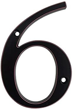 SFQEVHRZ Hausnummer， 4-Zoll-Hausnummer aus Metall-Zink-Legierung, Türschild, Außenadresse, Briefkastennummern, Moderne Haus- und Wohnungsschilder, schwarz(6)