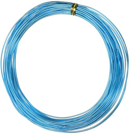 QUARKZMAN 18 Gauge 1mm Aluminiumdraht, 32,8 Ft(10m) Biegsamer Metall Draht Schmuck Basteldraht Perlen Armaturendraht für DIY Basteln Kränze Modellieren Florale Bonsai-Bäume, Blau