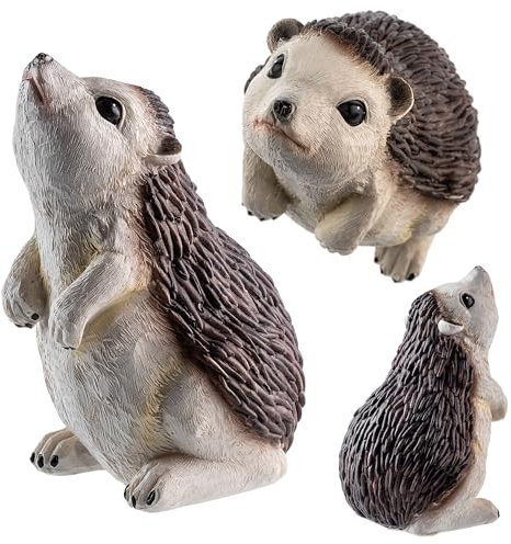 KADAX Figura decorativa de erizo, 8,3 x 7,8 x 12 cm, de plástico, resistente a la intemperie, decoración de jardín para exteriores, para otoño, para jardín, decoración de jardín (1 unidad)