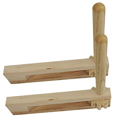 KONTONTY Juguetes De Instrumentos para Niños Madera 2 Piezas Generadores De Ruido Castañuelas Giratorias Manuales Juguete Educativo para Niños Desarrollo Musical y Juegos Creativos