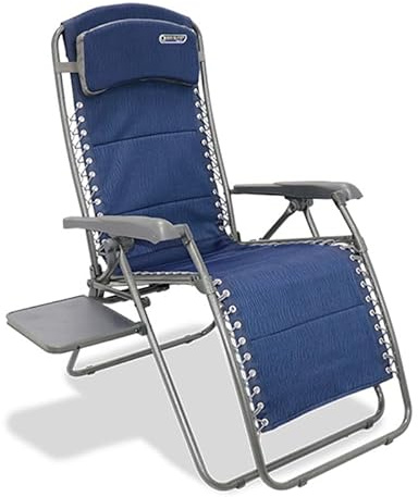 Quest Leisure Ragley Range – Premium Folding Outdoor & Camping Chairs – Padded Reclining Chairs, Loungers & Accessories for Garden, Caravan & Festivals (Ragley Pro Relax chair with side table, 1)