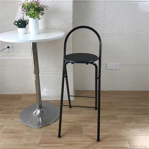 Sgabello da bar pieghevole con schienale, sgabello alto portatile con poggiapiedi, design leggero antiscivolo, facile da pulire, sedie da cucina pieghevoli, nessun montaggio necessario