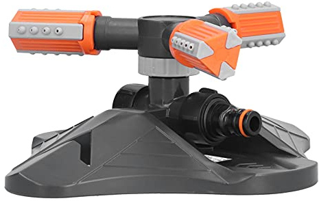 Haofy Arroseur d'eau de Pelouse, Dispositif d'irrigation Automatique ABS de Haute qualité, Arroseur Rotatif avec Buses Réglables pour Plantes de Jardin (Orange)