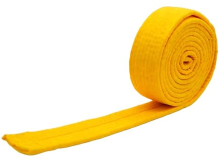 Chewtoyo 4 st gula Taekwondo-bälten, 199 cm långa kampsportbälten för karate och Judo, 4 cm brett bomullsfärgat rankningsbälte för nybörjare, 2 meter träningsutrustning