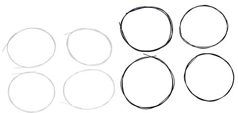 Ukulele Strings Konzert Ukulele Strings Bass Ukulele Strings 2 Sets 27inch White & Black Nylon Strings Ersatzteil für Ukulele Instrument Accessory von RiToEasysports