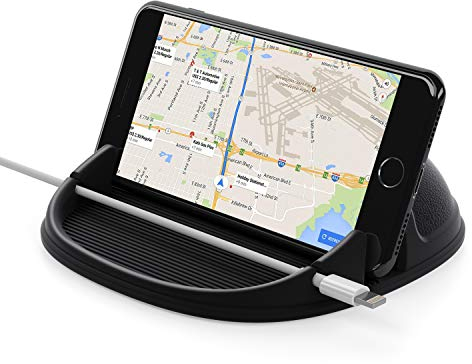 Lanhiem Handyhalterung Auto, Silikon Antirutschmatte Smartphone Halterung Universal KFZ für iPhone/Samsung Galaxy/Huawei/OnePlus/Xiao Mi und 3-7 Zoll Andere Telefon oder GPS-Geräte, Schwarz