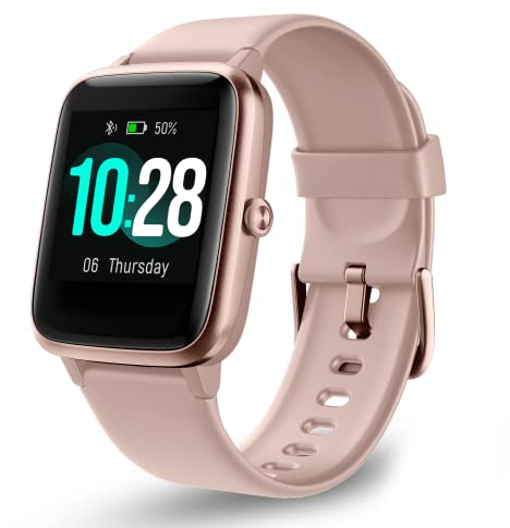OCTANDRA Move VeryFitPro Smart Watch HR Cardiofrequenzimetro IP68, impermeabile, per attività fisiche, contapassi, pedometro, esercizio, corsa, fitness, orologio per uomini e donne (ID205L) (rosa)