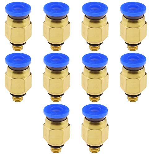 10pcs Raccordo a vite filettabile M5 Connessione pneumatica Destra Pneumatica Spingere per collegare Rapidamente Raccordi 0-60°C 0-1MPa Accessori per Connettore stampante 3D