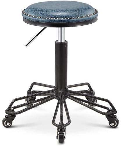 TAOZUYING Hocker auf Rädern Dentalhocker auf Rädern，Verstellbare Hocker mit rosa Kunstledersitz，Verstellbare Höhe 43-53 cm，Gestütztes Gewicht 160 kg，Gitarrenhocker Stühle mit Rückenlehne für die