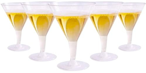 Haploon Martini-Gläser aus Kunststoff, transparent, für Cocktail-Party, Hochzeit, Picknick, 200 ml, 30 Stück